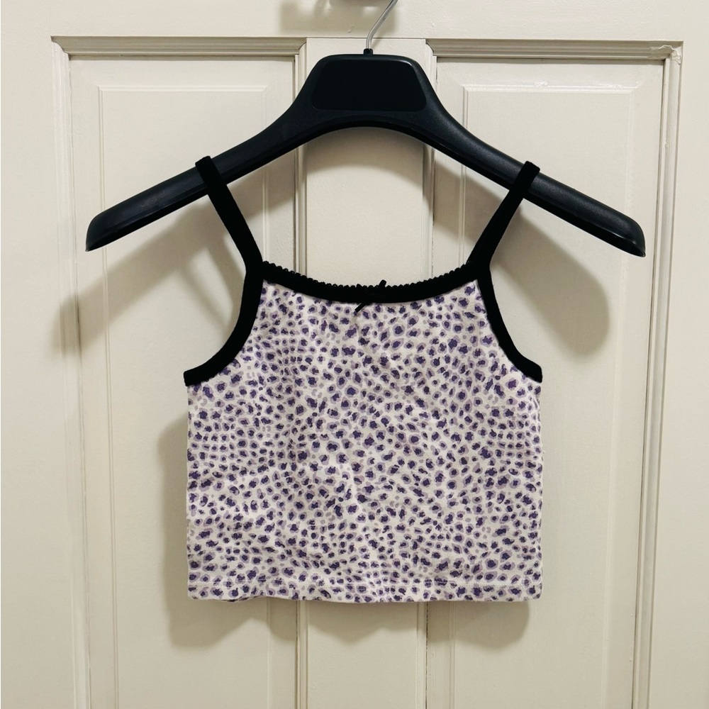 Brandy Melville Black and Purple Tank Top